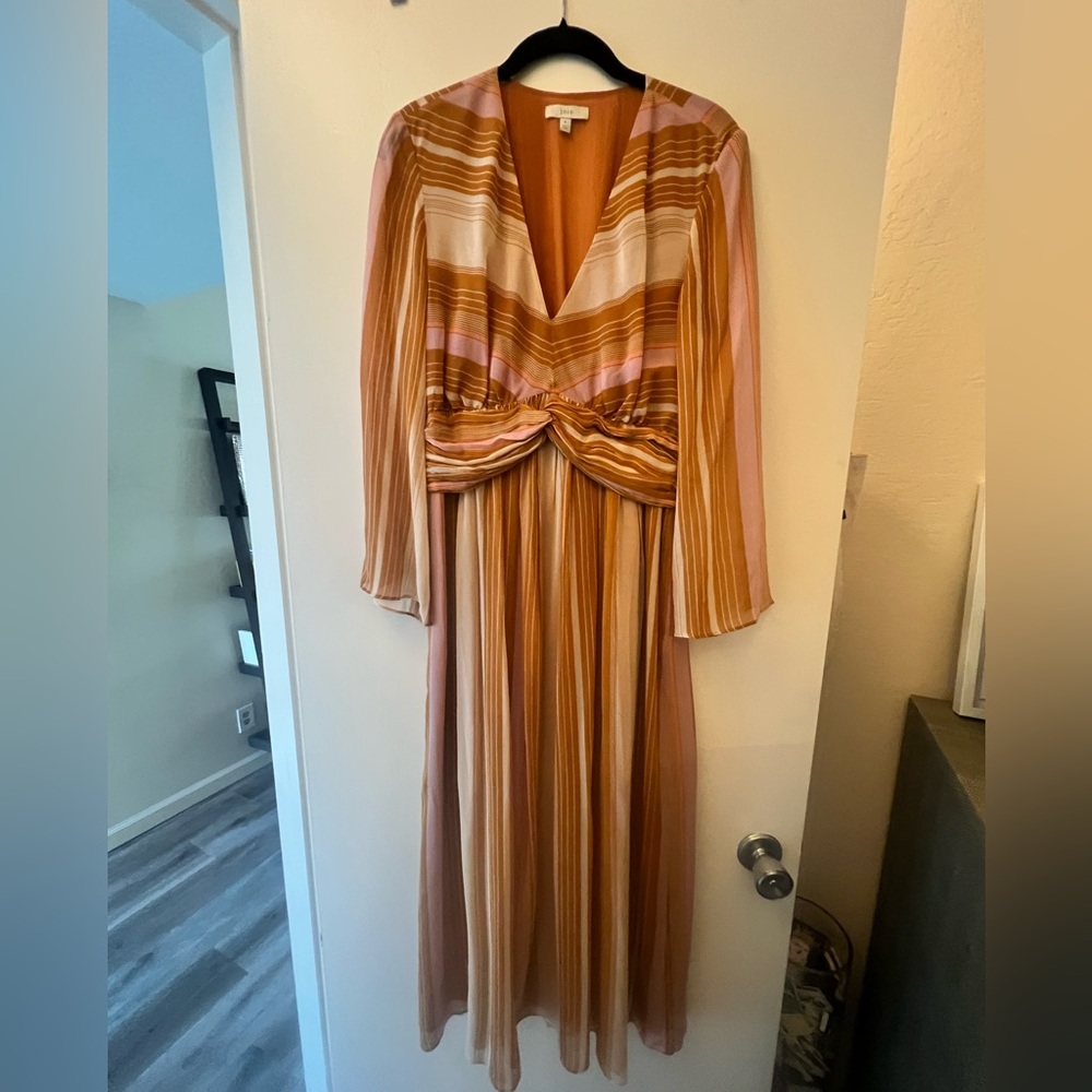 Joie Andraya Long Sleeve Silk Striped Dress